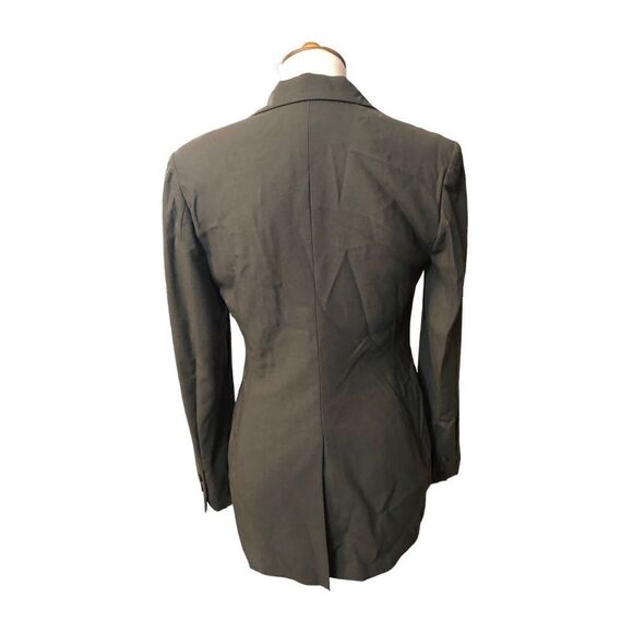 Cache 100 percent wool olive green one button front blazer fully lined size 2 NW - Picture 9 of 13